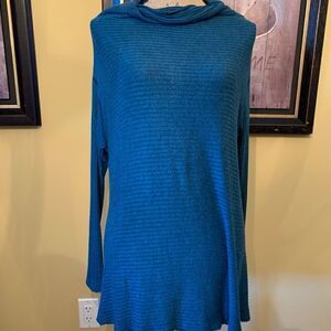 Free People Slit Back Sweater Turquoise Blue sz M